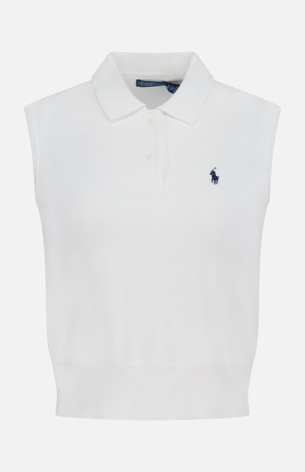 Cotton Sleeveless Polo Pullover Sweater