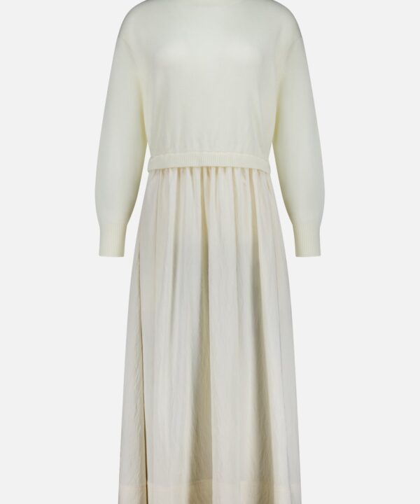 Crepe Woven Turtleneck A-Line Dress