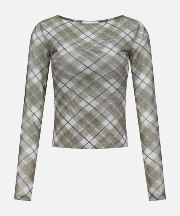 Flume Mesh Plaid Top