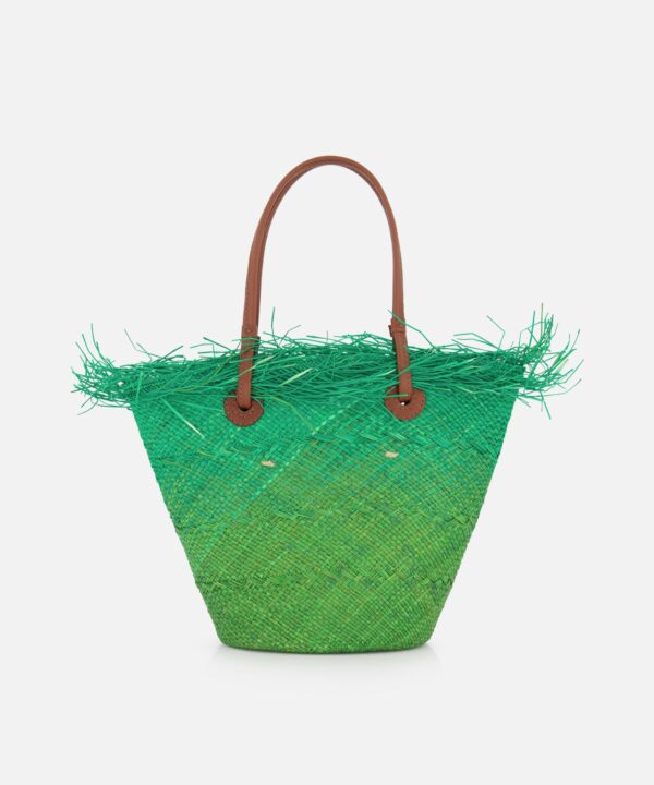 Alternative view of Baby Ombre Basket with Frayed Border Bag
