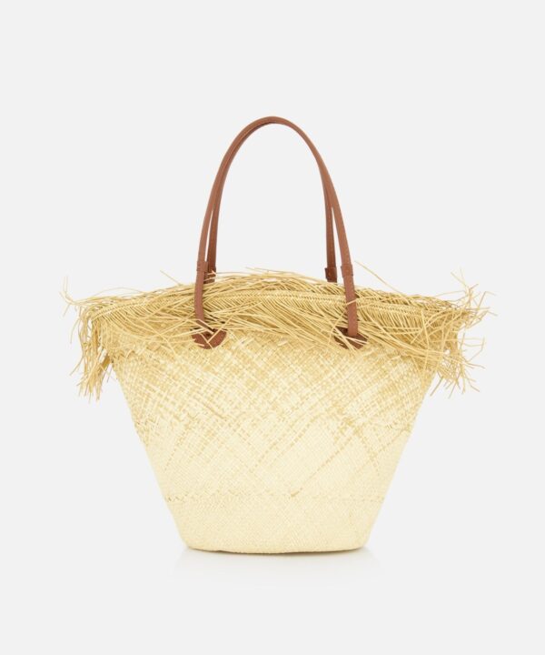 Baby Ombre Basket with Frayed Border Bag