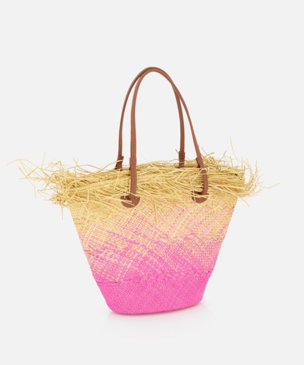 Alternative view of Baby Ombre Basket with Frayed Border Bag