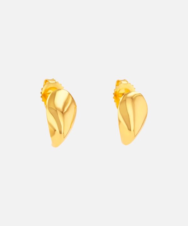 18KY Golden Curved Claw Stud Earrings