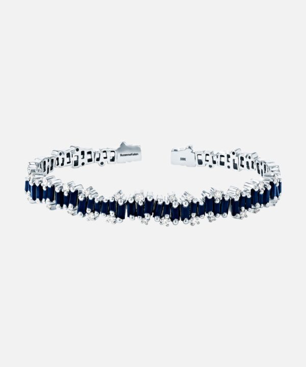 Dark Blue Sapphire Baguette Flexible Bracelet