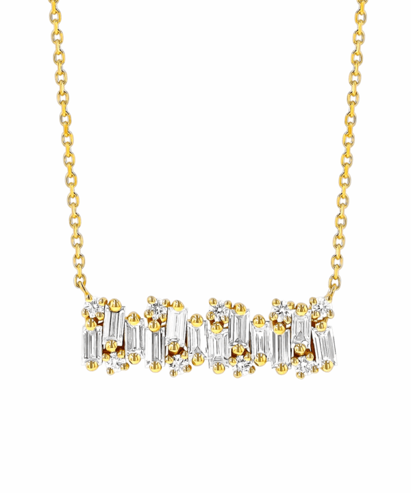 Audrey White Diamond Shimmer Bar Pendant