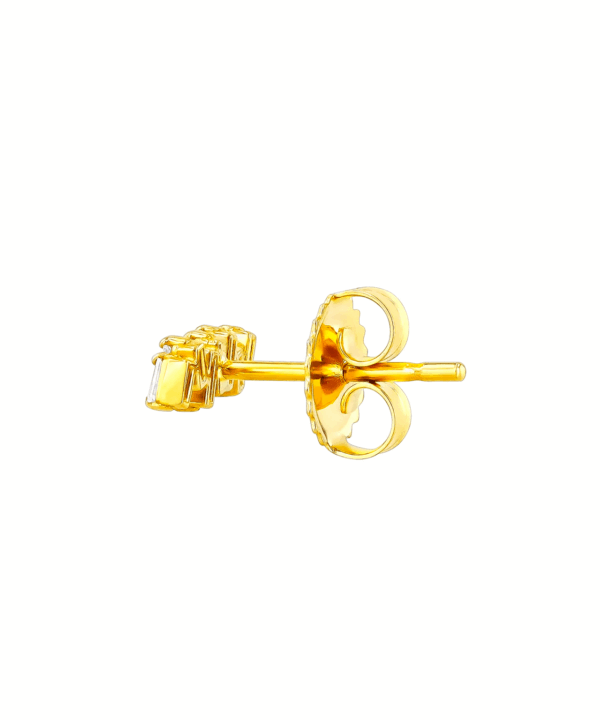 Alternative view of Classic Baguette Cut White Diamond ZigZag Stud Earrings