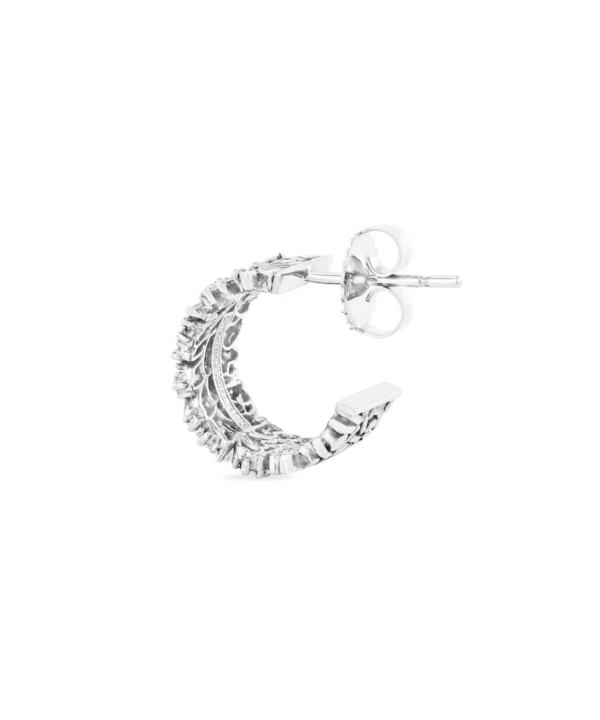 Fireworks Small White Diamond Hoops - Image 3