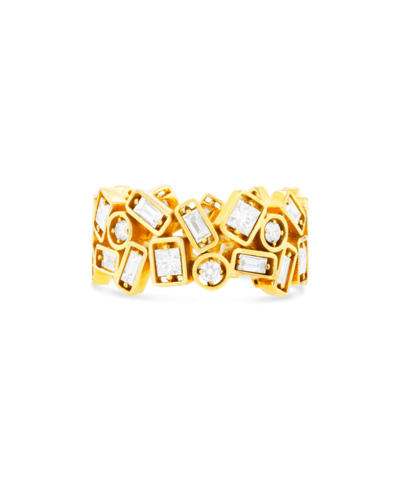 Mosaic White Diamond Eternity Band
