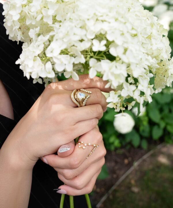 Alternative view of Pisces Diamond Constellation Ring