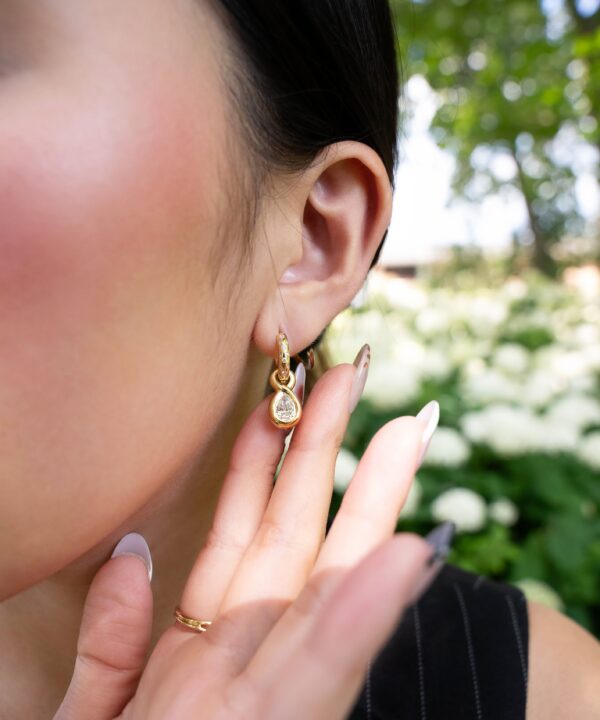Alternative view of Enigma Diamond Oracle Set Water Drop Earrings