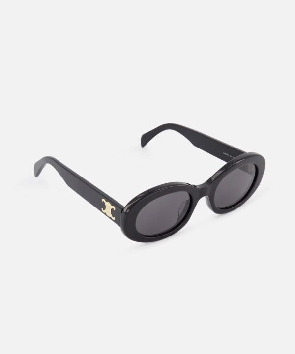 Alternative view of Oval Grey Lens Black Sunglasses
