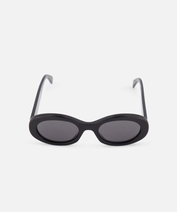 Oval Grey Lens Black Sunglasses