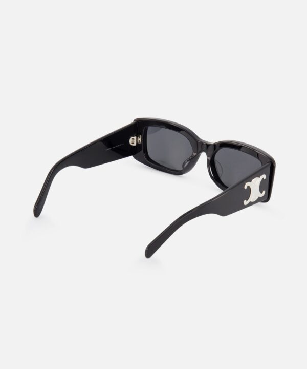 Rectangle Thick Temple Black Sunglasses - Image 3