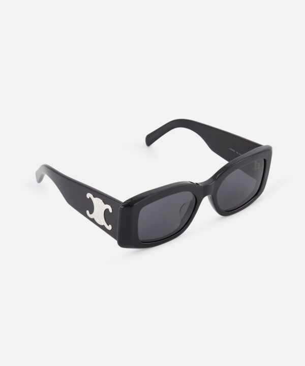 Alternative view of Rectangle Thick Temple Black Sunglasses