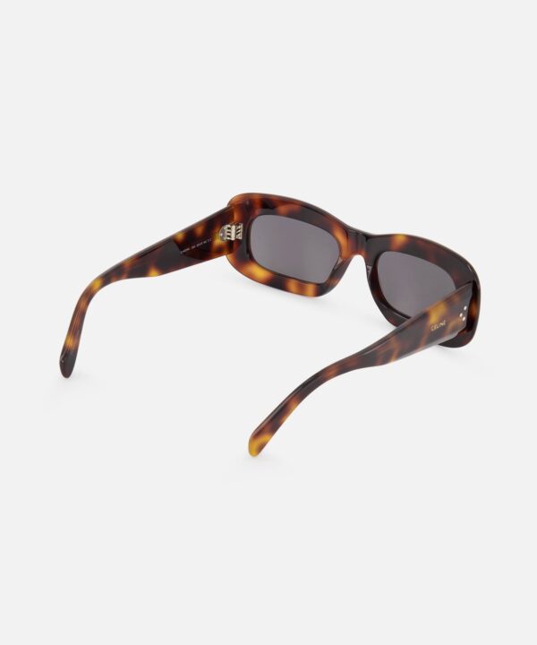 Thick Rectangle Tortoiseshell Brown Sunglasses - Image 3