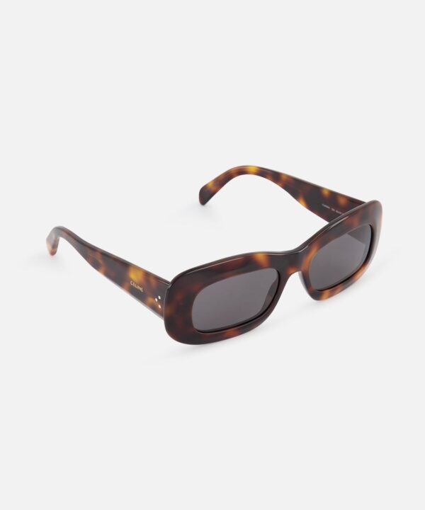 Thick Rectangle Tortoiseshell Brown Sunglasses - Image 2