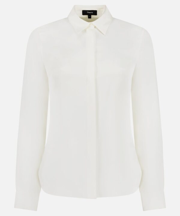 Classic Fitted Shirt in Silk Georgette
