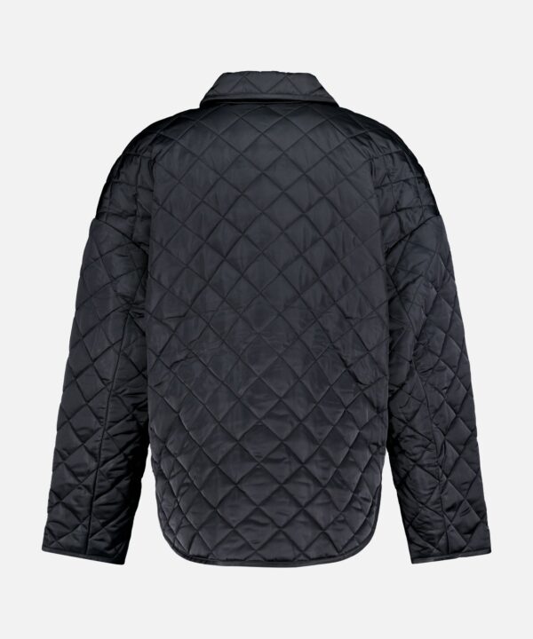 Collared Quilted A-line Jacket - Image 3