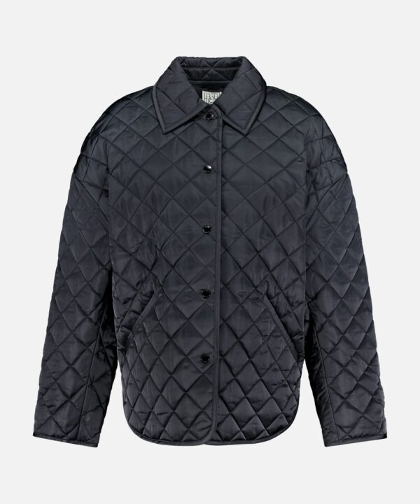 Collared Quilted A-line Jacket