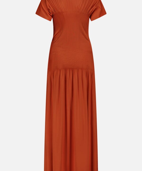 Knife-Pleated Jersey Maxi Dress - Image 3