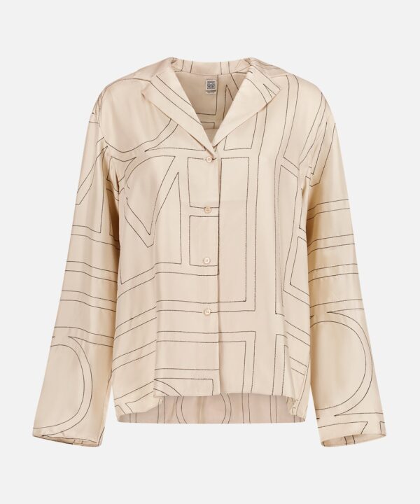 Monogram Silk PJ Top