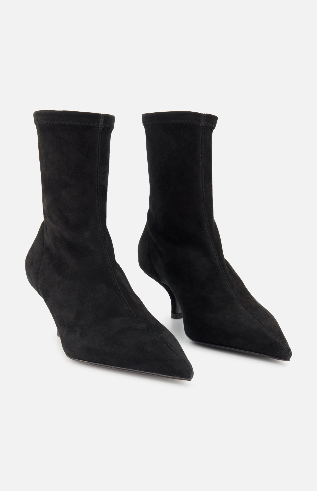 Suede Heeled Sock Boot - Image 5