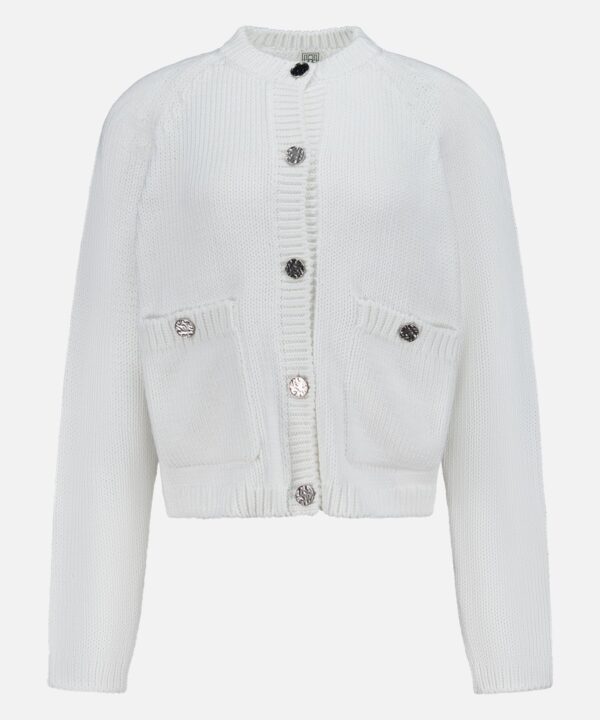 Hammered Button Cotton Cardigan