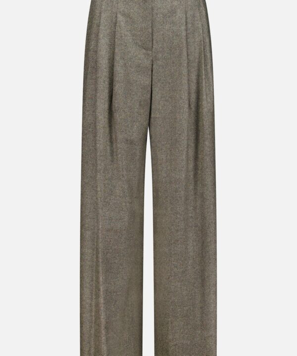Avery Herringbone Wide Leg Trouser
