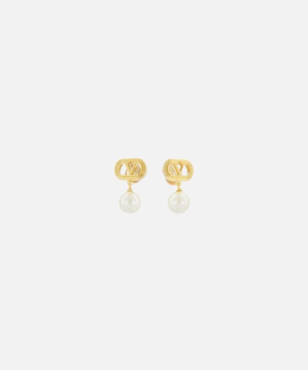 Ovalette Logo Pearl Earrings