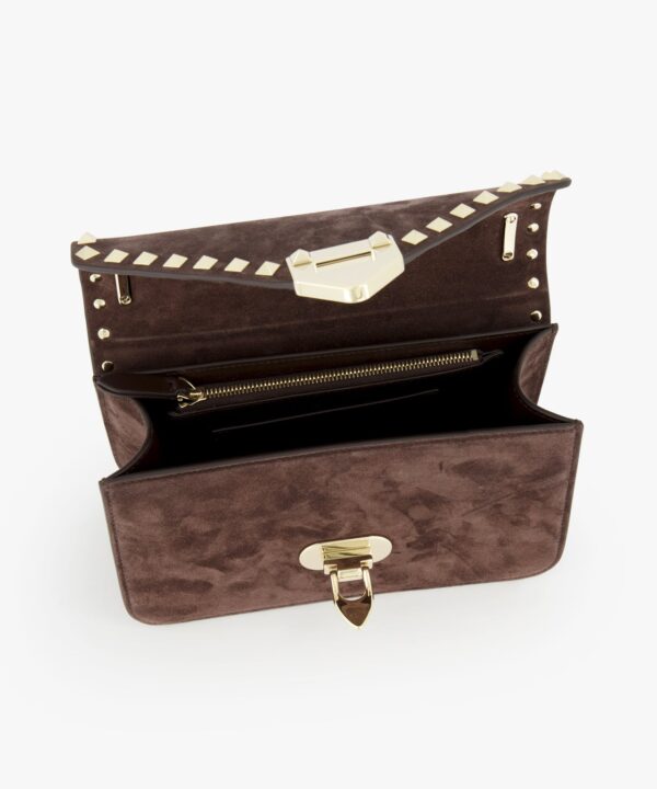 Valentino Garavani Rockstud Small Suede Shoulder Bag - Image 3