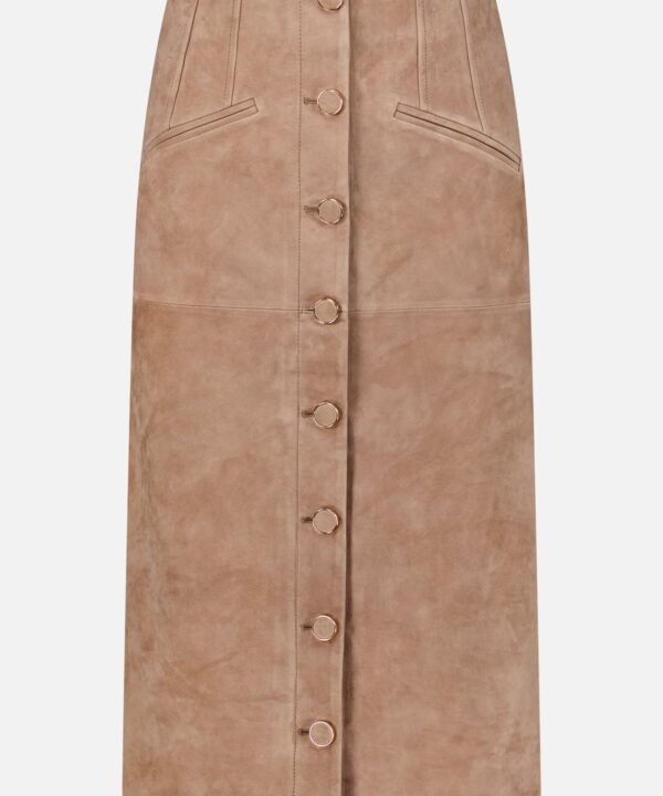 Callisian Leather Midi Skirt