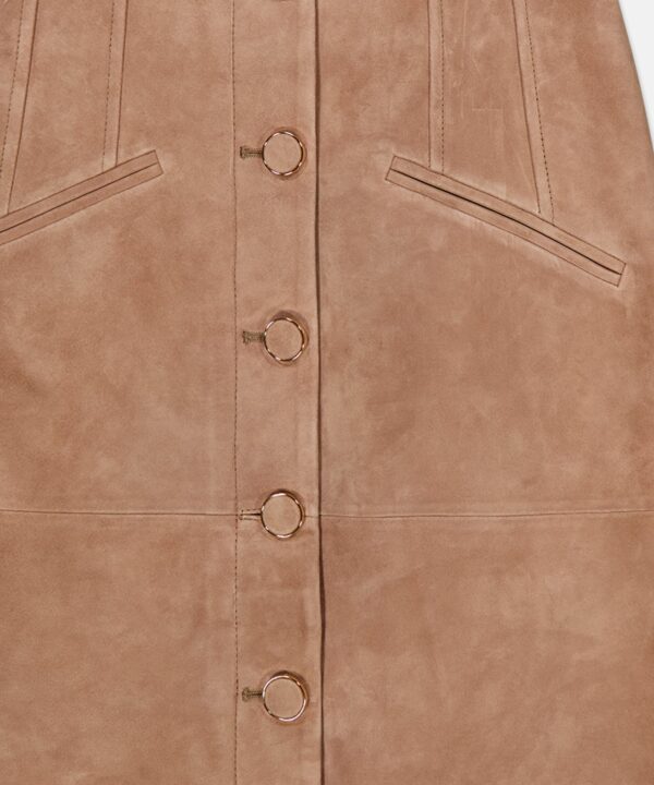 Callisian Leather Midi Skirt - Image 3