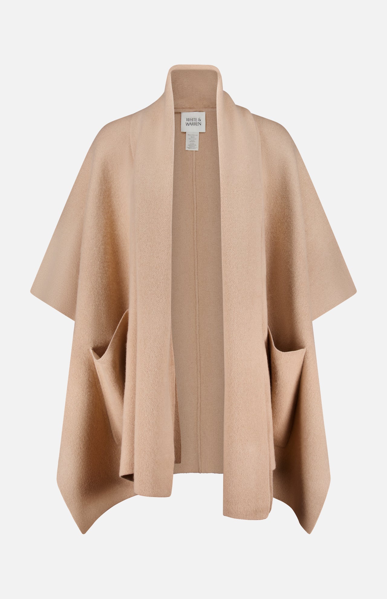 Cashmere Blend Poncho with Attached Scarf