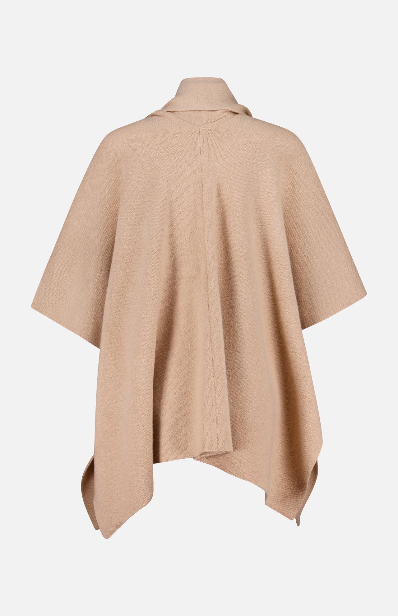 Cashmere Blend Poncho with Attached Scarf - Image 4