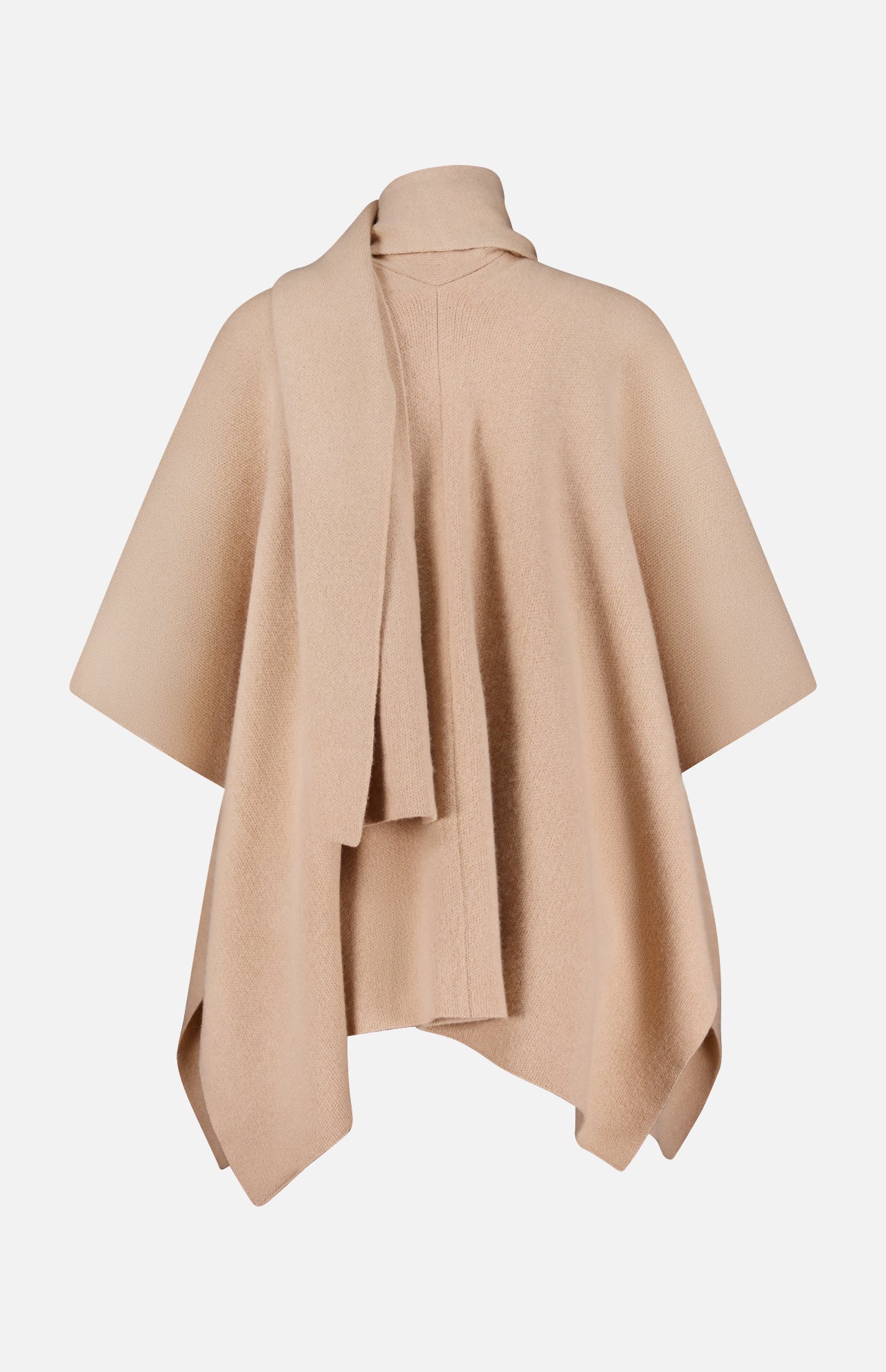 Cashmere Blend Poncho with Attached Scarf - Image 5