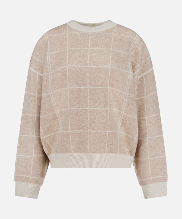 Cashmere Blend Windowpane Sweater
