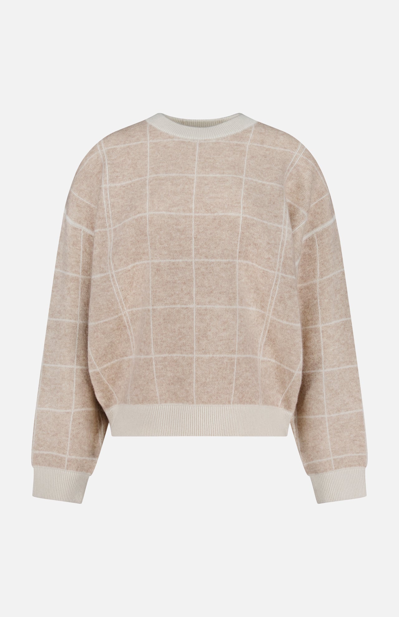 Cashmere Blend Windowpane Sweater