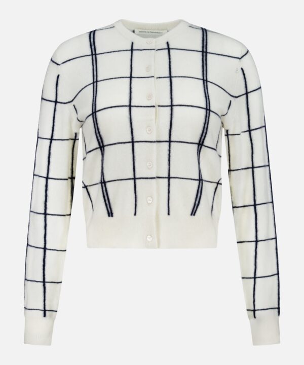 Cashmere Windowpane Cardigan Sweater